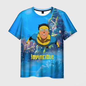 Мужская футболка 3D с принтом Марк Грэйсон Неуязвимый в Белгороде, 100% полиэфир | прямой крой, круглый вырез горловины, длина до линии бедер | damien darkblood | invincible | superman | марк грэйсон | мультсериал | неуязвимый | супергерой