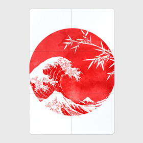 Магнитный плакат 2Х3 с принтом Волна в Канагаве в Белгороде, Полимерный материал с магнитным слоем | 6 деталей размером 9*9 см | Тематика изображения на принте: аниме | бамбук | большая волна в канагаве | волна | красный | солнце | япония