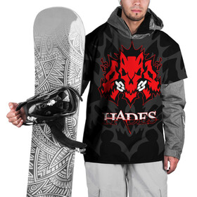 Накидка на куртку 3D с принтом Hades в Белгороде, 100% полиэстер |  | hades | roguelike | бесконечные круги ада | волк | компьютерная игра | красный | цепь | эмблема