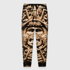 Мужские брюки 3D с принтом Ацтекский Календарь в Белгороде, 100% полиэстер | манжеты по низу, эластичный пояс регулируется шнурком, по бокам два кармана без застежек, внутренняя часть кармана из мелкой сетки | aztec | calendar | ацтеки | календарь | майя