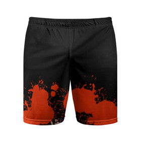 Мужские шорты спортивные с принтом Брызги в Белгороде,  |  | black | blood | drawing | read | watercolour | брызги | краска | красный | кровь | цвет | яркость