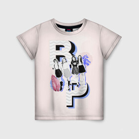 Детская футболка 3D с принтом BP Style в Белгороде, 100% гипоаллергенный полиэфир | прямой крой, круглый вырез горловины, длина до линии бедер, чуть спущенное плечо, ткань немного тянется | black pink | blackpink | pop | блэк пинк | ким дженни | ким джи су | корейцы | лалиса манобан | музыка | поп | попса | розэ
