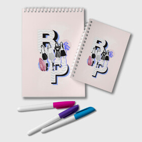 Блокнот с принтом BP Style в Белгороде, 100% бумага | 48 листов, плотность листов — 60 г/м2, плотность картонной обложки — 250 г/м2. Листы скреплены удобной пружинной спиралью. Цвет линий — светло-серый
 | Тематика изображения на принте: black pink | blackpink | pop | блэк пинк | ким дженни | ким джи су | корейцы | лалиса манобан | музыка | поп | попса | розэ