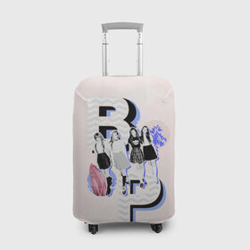 Чехол для чемодана 3D с принтом BP Style в Белгороде, 86% полиэфир, 14% спандекс | двустороннее нанесение принта, прорези для ручек и колес | black pink | blackpink | pop | блэк пинк | ким дженни | ким джи су | корейцы | лалиса манобан | музыка | поп | попса | розэ