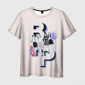Мужская футболка 3D с принтом BP Style в Белгороде, 100% полиэфир | прямой крой, круглый вырез горловины, длина до линии бедер | black pink | blackpink | pop | блэк пинк | ким дженни | ким джи су | корейцы | лалиса манобан | музыка | поп | попса | розэ