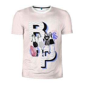 Мужская футболка 3D спортивная с принтом BP Style в Белгороде, 100% полиэстер с улучшенными характеристиками | приталенный силуэт, круглая горловина, широкие плечи, сужается к линии бедра | Тематика изображения на принте: black pink | blackpink | pop | блэк пинк | ким дженни | ким джи су | корейцы | лалиса манобан | музыка | поп | попса | розэ