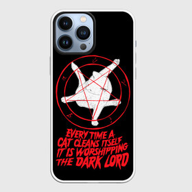 Чехол для iPhone 13 Pro Max с принтом КОТ САТАНЫ в Белгороде,  |  | blood | cat | dark | devil | evil | lord | satan | дьявол | зло | кот | котик | котэ | лорд | пентаграмма | пушистый | сатана | темный