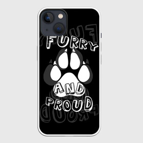 Чехол для iPhone 13 с принтом Furry proud в Белгороде,  |  | furry | антропоморфные животные | лапа | логотип | отпечаток | пушистый гордый | фурри | эмблема