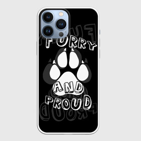 Чехол для iPhone 13 Pro Max с принтом Furry proud в Белгороде,  |  | furry | антропоморфные животные | лапа | логотип | отпечаток | пушистый гордый | фурри | эмблема