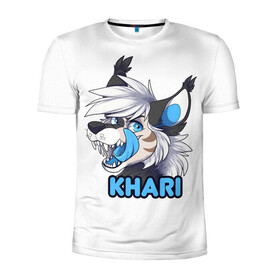 Мужская футболка 3D спортивная с принтом Furry wolf Khari в Белгороде, 100% полиэстер с улучшенными характеристиками | приталенный силуэт, круглая горловина, широкие плечи, сужается к линии бедра | furry | khari | антропоморфное животное | волк | животные | зверь | фурри | человек