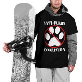 Накидка на куртку 3D с принтом Anti-Furry coalition в Белгороде, 100% полиэстер |  | anti furry | coalition | furry | антифурри | антропоморфные животные | запрет | зверь | знак | коалиция | фурри | человек животные