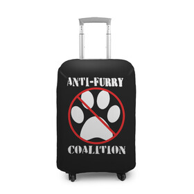 Чехол для чемодана 3D с принтом Anti-Furry coalition в Белгороде, 86% полиэфир, 14% спандекс | двустороннее нанесение принта, прорези для ручек и колес | anti furry | coalition | furry | антифурри | антропоморфные животные | запрет | зверь | знак | коалиция | фурри | человек животные