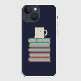 Чехол для iPhone 13 mini с принтом Book Cup в Белгороде,  |  | Тематика изображения на принте: book | chill | coffee | cup | knowledge | mountain | relax | study | tee | гора | знания | книга | книги | книжный | кофе | кружка | релакс | чай | чил