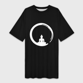 Платье-футболка 3D с принтом Zen Comprehension в Белгороде,  |  | black | buddhism | dualism | esotericism | evil | good | japan | meditation | monk | negative | philosophy | positive | white | yang | yin | zen | белое | буддизм | дзен | добро | дуализм | зло | инь | медитация | негатив | позитив | философия | ч