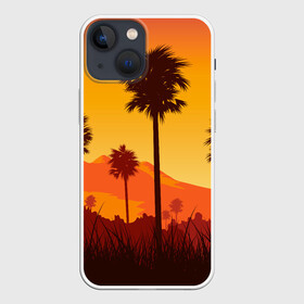 Чехол для iPhone 13 mini с принтом Лето, Пальмы, вечер в Белгороде,  |  | palm | summer | tropical | вечер | гора | жара | летние | лето | пальмы | тропики | тропический