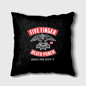 Подушка 3D с принтом Five Finger Death Punch (5FDP) в Белгороде, наволочка – 100% полиэстер, наполнитель – холлофайбер (легкий наполнитель, не вызывает аллергию). | состоит из подушки и наволочки. Наволочка на молнии, легко снимается для стирки | 5fdp | america | death | ffdp | finger | five | hard | metal | music | punch | rock | skull | states | united | usa | америка | метал | музыка | рок | сша | хард | череп