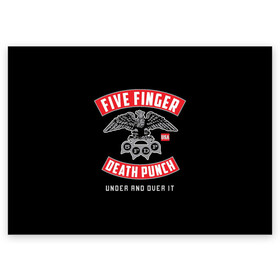 Поздравительная открытка с принтом Five Finger Death Punch (5FDP) в Белгороде, 100% бумага | плотность бумаги 280 г/м2, матовая, на обратной стороне линовка и место для марки
 | 5fdp | america | death | ffdp | finger | five | hard | metal | music | punch | rock | skull | states | united | usa | америка | метал | музыка | рок | сша | хард | череп