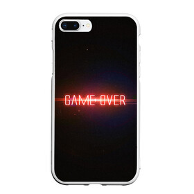 Чехол для iPhone 7Plus/8 Plus матовый с принтом Game Over в Белгороде, Силикон | Область печати: задняя сторона чехла, без боковых панелей | game | game over | games | neon | orers | over | press | press start | starts | игра | игра окончена | конец | надписи | надпись | нажмите старт | неон | окончено | старт