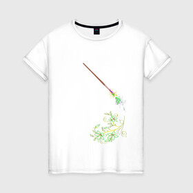 Женская футболка хлопок с принтом Рисунок кистью в Белгороде, 100% хлопок | прямой крой, круглый вырез горловины, длина до линии бедер, слегка спущенное плечо | brush | flowers | брызги краски | кисть | цветы