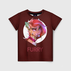 Детская футболка 3D с принтом Furry fox в Белгороде, 100% гипоаллергенный полиэфир | прямой крой, круглый вырез горловины, длина до линии бедер, чуть спущенное плечо, ткань немного тянется | furry | furry fox | антропоморфное животное | животные | зверь | лиса | фурри | человек