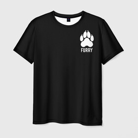 Мужская футболка 3D с принтом Furry в Белгороде, 100% полиэфир | прямой крой, круглый вырез горловины, длина до линии бедер | furry | антропоморфные животные | лапа | логотип | люди животные | отпечаток | след | фурри | фурри фэндом | эмблема