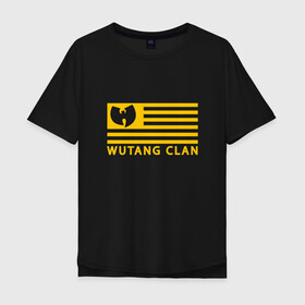 Мужская футболка хлопок Oversize с принтом Wu-Tang Flag в Белгороде, 100% хлопок | свободный крой, круглый ворот, “спинка” длиннее передней части | Тематика изображения на принте: black | gza | hip hop | method man | music | new york | odb | old school | rap | rza | usa | wu tang | wu tang clan | аудио | винил | ву тэнг | граффити | диджей | кассета | микрофон | музыка | нью йорк | пластинка | рэп | рэпер | сша