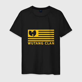 Мужская футболка хлопок с принтом Wu-Tang Flag в Белгороде, 100% хлопок | прямой крой, круглый вырез горловины, длина до линии бедер, слегка спущенное плечо. | black | gza | hip hop | method man | music | new york | odb | old school | rap | rza | usa | wu tang | wu tang clan | аудио | винил | ву тэнг | граффити | диджей | кассета | микрофон | музыка | нью йорк | пластинка | рэп | рэпер | сша