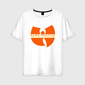 Женская футболка хлопок Oversize с принтом Wu-Tang Orange в Белгороде, 100% хлопок | свободный крой, круглый ворот, спущенный рукав, длина до линии бедер
 | black | gza | hip hop | method man | music | new york | odb | old school | rap | rza | wu tang | wu tang clan | аудио | винил | ву тэнг | граффити | диджей | кассета | микрофон | музыка | нью йорк | пластинка | рэп | рэпер | хип хоп