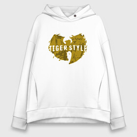 Женское худи Oversize хлопок с принтом Tiger Style в Белгороде, френч-терри — 70% хлопок, 30% полиэстер. Мягкий теплый начес внутри —100% хлопок | боковые карманы, эластичные манжеты и нижняя кромка, капюшон на магнитной кнопке | black | gza | hip hop | method man | music | new york | odb | old school | rap | rza | wu tang | wu tang clan | аудио | винил | ву тэнг | граффити | диджей | кассета | микрофон | музыка | нью йорк | пластинка | рэп | рэпер | хип хоп