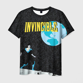 Мужская футболка 3D с принтом Invincible в Белгороде, 100% полиэфир | прямой крой, круглый вырез горловины, длина до линии бедер | allen | invincible | omni man | omniman | superhero | алиен | аллен | инвинсибл | неуязвимый | омнимэн | супергерои
