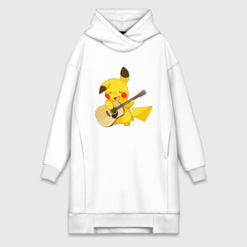 Платье-худи хлопок с принтом Пикачу с гитарой в Белгороде,  |  | anime | picachu | pikachu | аниме | милый | пика | пикачу | покебол | покемон