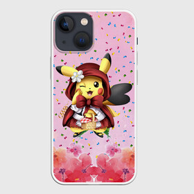 Чехол для iPhone 13 mini с принтом Пикачу красная шапочка в Белгороде,  |  | anime | picachu | pikachu | аниме | милый | пика | пикачу | покебол | покемон