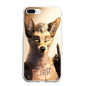 Чехол для iPhone 7Plus/8 Plus матовый с принтом Furry jackal в Белгороде, Силикон | Область печати: задняя сторона чехла, без боковых панелей | furry | jackal | антропоморфные животные | люди животные | показывает | средний палец | фурри | фурри фэндом | шакал