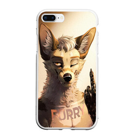 Чехол для iPhone 7Plus/8 Plus матовый с принтом Furry jackal в Белгороде, Силикон | Область печати: задняя сторона чехла, без боковых панелей | Тематика изображения на принте: furry | jackal | антропоморфные животные | люди животные | показывает | средний палец | фурри | фурри фэндом | шакал