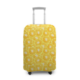 Чехол для чемодана 3D с принтом Fresh Lemon в Белгороде, 86% полиэфир, 14% спандекс | двустороннее нанесение принта, прорези для ручек и колес | citrus | fresh | fruits | lemon | лимоны