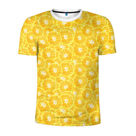 Мужская футболка 3D спортивная с принтом Fresh Lemon в Белгороде, 100% полиэстер с улучшенными характеристиками | приталенный силуэт, круглая горловина, широкие плечи, сужается к линии бедра | Тематика изображения на принте: citrus | fresh | fruits | lemon | лимоны