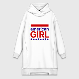 Платье-худи хлопок с принтом American girl в Белгороде,  |  | american girl | америка | американская девочка | красный | синий | сша
