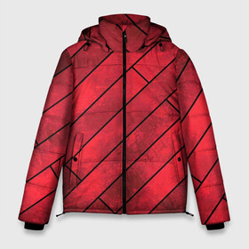 Мужская зимняя куртка 3D с принтом Red Boards Texture в Белгороде, верх — 100% полиэстер; подкладка — 100% полиэстер; утеплитель — 100% полиэстер | длина ниже бедра, свободный силуэт Оверсайз. Есть воротник-стойка, отстегивающийся капюшон и ветрозащитная планка. 

Боковые карманы с листочкой на кнопках и внутренний карман на молнии. | attrition | boards | comic | dark | gloss | iron | light | metal | red | slabs | texture | wood | абстракция | глянец | дерево | доски | железо | картина | комикс | красный | линии | металл | паттерн | плиты | полосы | потертость | светлый