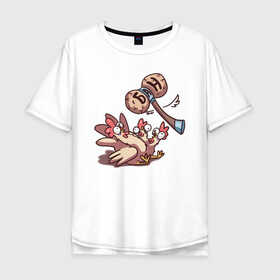 Мужская футболка хлопок Oversize с принтом Антибан в Белгороде, 100% хлопок | свободный крой, круглый ворот, “спинка” длиннее передней части | бан | иллюстрация | петух | птицы | стикеры