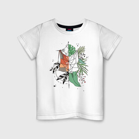 Детская футболка хлопок с принтом Geometry Fox в Белгороде, 100% хлопок | круглый вырез горловины, полуприлегающий силуэт, длина до линии бедер | fox | geometry | геометрия | лиса | природа