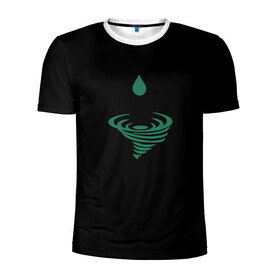 Мужская футболка 3D спортивная с принтом Зеленый ураган в Белгороде, 100% полиэстер с улучшенными характеристиками | приталенный силуэт, круглая горловина, широкие плечи, сужается к линии бедра | буря | вихрь | зеленый цвет | погода | природа | стихия природы | ураган | шторм | экология