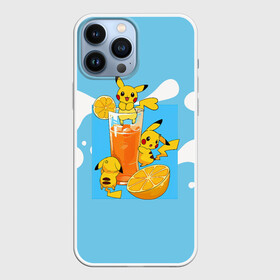 Чехол для iPhone 13 Pro Max с принтом Пикачу в лимонаде в Белгороде,  |  | anime | picachu | pikachu | аниме | милый | пика | пикачу | покебол | покемон