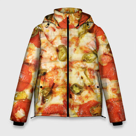 Мужская зимняя куртка 3D с принтом Пицца в Белгороде, верх — 100% полиэстер; подкладка — 100% полиэстер; утеплитель — 100% полиэстер | длина ниже бедра, свободный силуэт Оверсайз. Есть воротник-стойка, отстегивающийся капюшон и ветрозащитная планка. 

Боковые карманы с листочкой на кнопках и внутренний карман на молнии. | cheese | olives | pepperoni | pizza | пицца