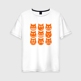 Женская футболка хлопок Oversize с принтом Девять Жизней в Белгороде, 100% хлопок | свободный крой, круглый ворот, спущенный рукав, длина до линии бедер
 | animal | cat | cute | kitty | meow | друг | животные | киска | китти | кот | котенок | котик | котэ | кошечка | кошка | лев | леопард | милый | мур | мяу | пантера | питомец | рысь | тигр