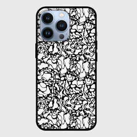 Чехол для iPhone 13 Pro с принтом Абстрактная жидкость в Белгороде,  |  | абстрактный | вода | геометрический | геометрия | дырки | жидкость | нейрографика | петли | плазма | пузыри | пятна | черно белый