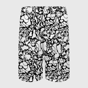 Детские спортивные шорты 3D с принтом Абстрактная жидкость в Белгороде,  100% полиэстер
 | пояс оформлен широкой мягкой резинкой, ткань тянется
 | абстрактный | вода | геометрический | геометрия | дырки | жидкость | нейрографика | петли | плазма | пузыри | пятна | черно белый