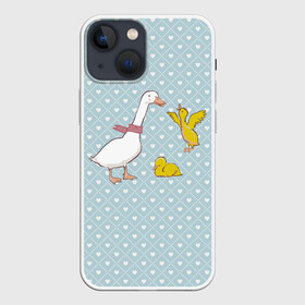 Чехол для iPhone 13 mini с принтом Утка и утята в Белгороде,  |  | мама утка | птицы | птички | утка | уточки | утята | цыпленок | цыплята