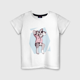 Детская футболка хлопок с принтом Собака Фурри Furry в Белгороде, 100% хлопок | круглый вырез горловины, полуприлегающий силуэт, длина до линии бедер | animal | anthro | covered in fur | dog | furry | fursuit | покрытый мехом | собака | фурри