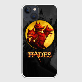 Чехол для iPhone 13 с принтом Hades wolf в Белгороде,  |  | hades | roguelike | бесконечные круги ада | волк | компьютерная игра | красный | трехглавый