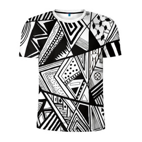 Мужская футболка 3D спортивная с принтом абстракционизм в Белгороде, 100% полиэстер с улучшенными характеристиками | приталенный силуэт, круглая горловина, широкие плечи, сужается к линии бедра | 3d | абстракционизм | геометрия | мозаика | хаос